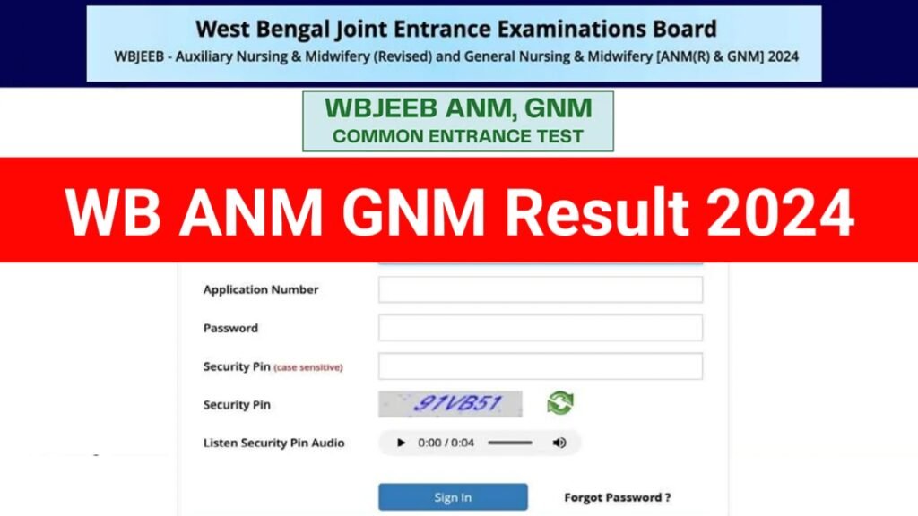 WB ANM GNM Result 2024 Check ANM and GNM Rank Card, Merit List @wbjeeb.nic.in/anm-gnm