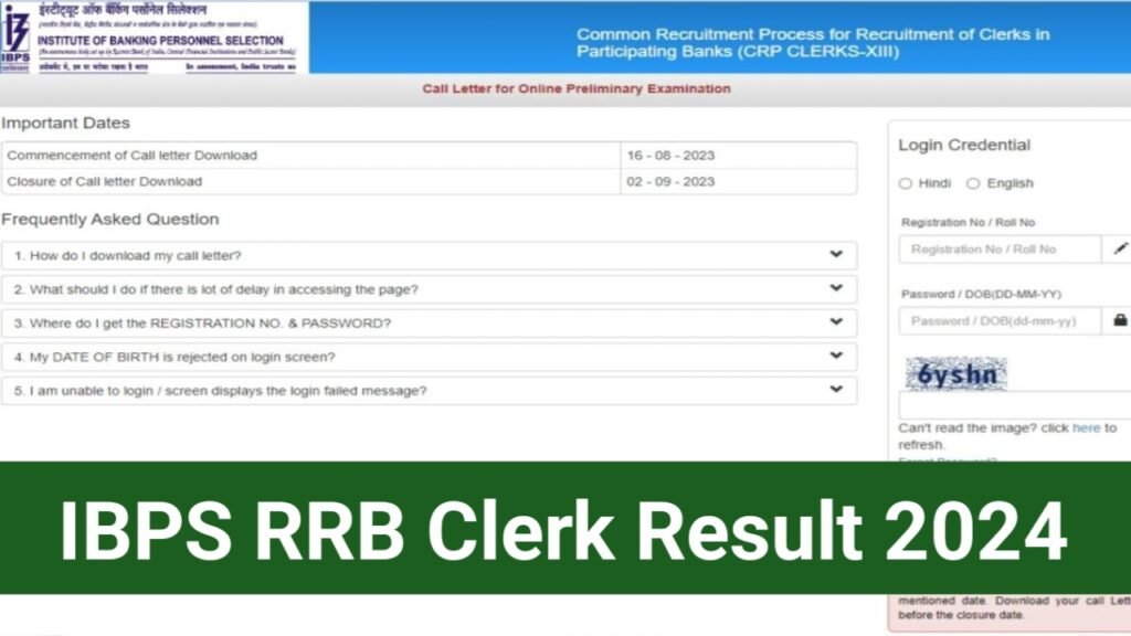 IBPS RRB Clerk Result 2024, State-wise & Category-wise Expected Cut-off @ibps.in